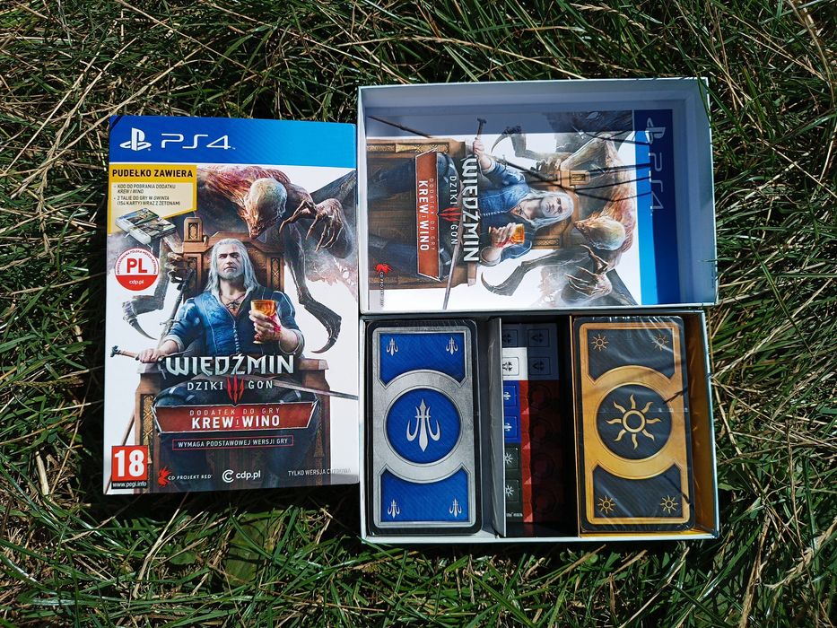 Gra Wiedźmin Krew i Wino Kolekcjonerka 2x Talia Gwint Nowe Folia