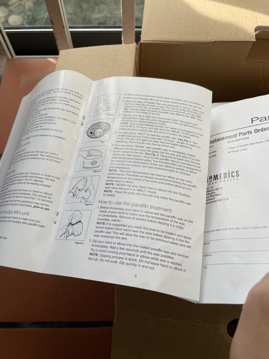 Spa parafina para mãos/cotovelos