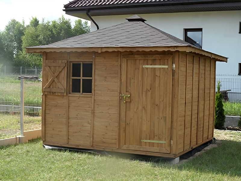 Domek Narzędziowy 3x3 4-spad Drewniany Producent Impregnacja Podłoga