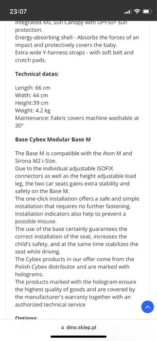 Ovinho Cybex Anton M e base M isofix