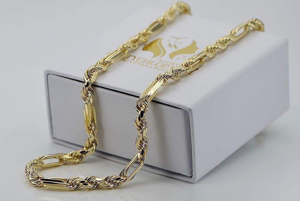 Złoty łańcuszek 14k 585 włoski Corda Figaro cc004y 50cm 3mm Wrocław