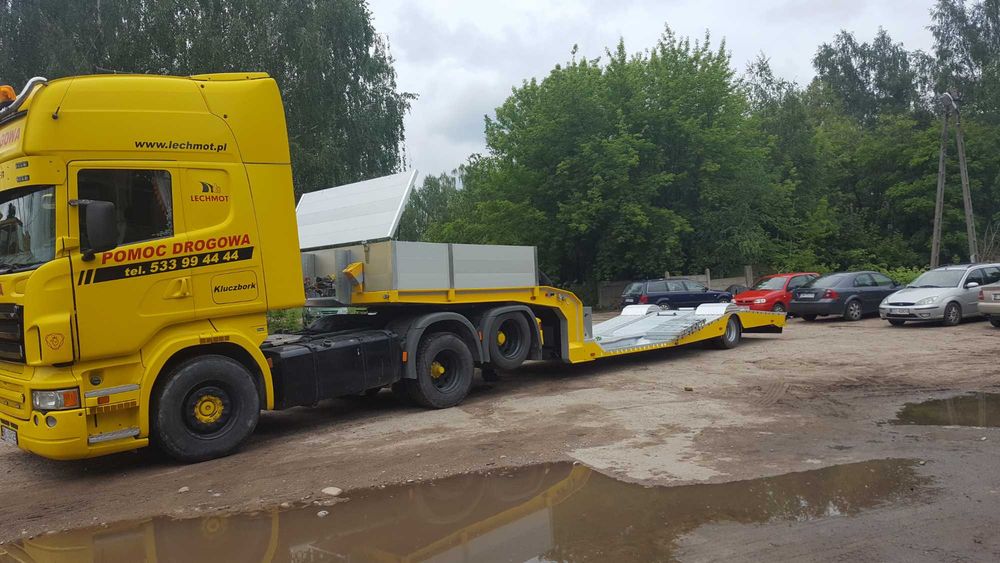 Naczepa nisko podwozie laweta  wynajem Transport Usługi Holowanie 24H