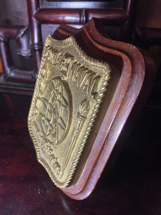 Cresta Brasão Bronze Escola Naval Prenda ao Comandante do Navio 12 cm