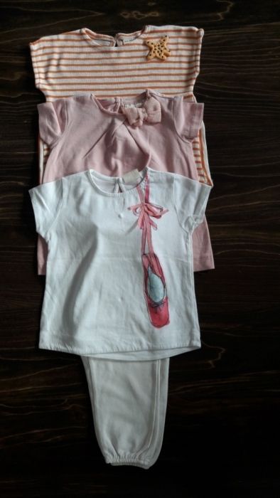 Komplet koszulki zara r.80 + spodnie zara r. 86