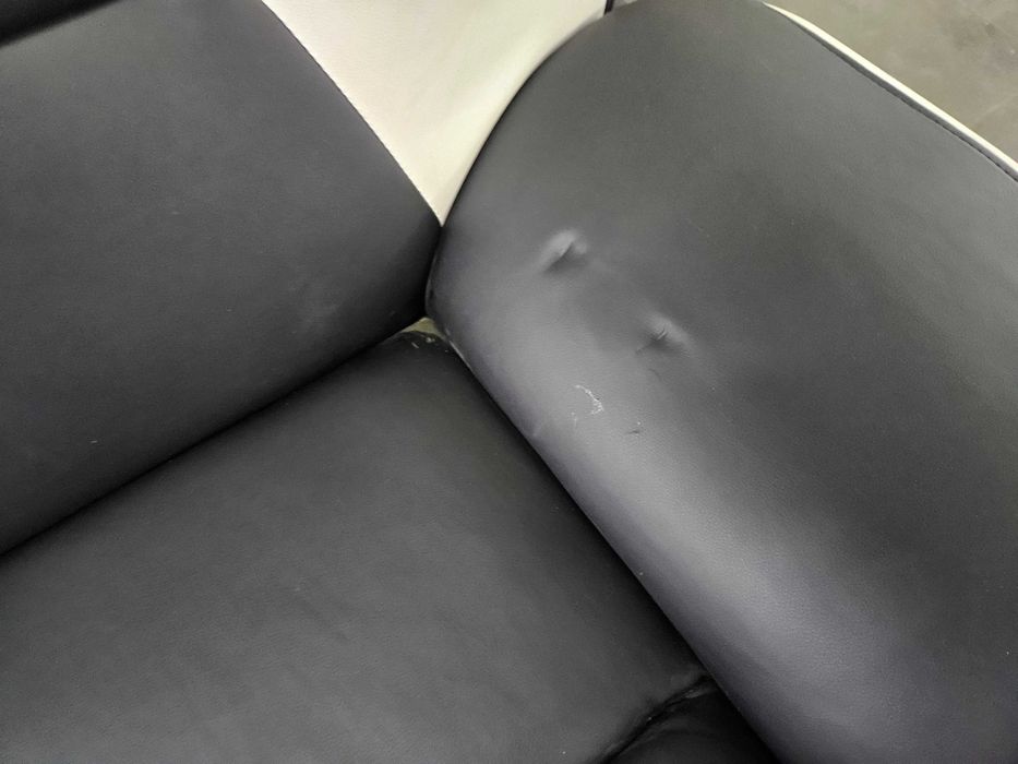 Fotele skórzane czarno-białe