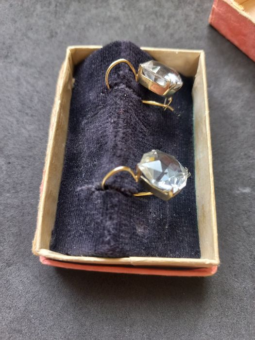 Серьги серебро 875проба звезда горный хрусталь
