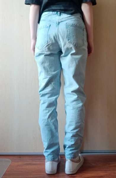 Niebieskie spodnie/jeansy super high rise