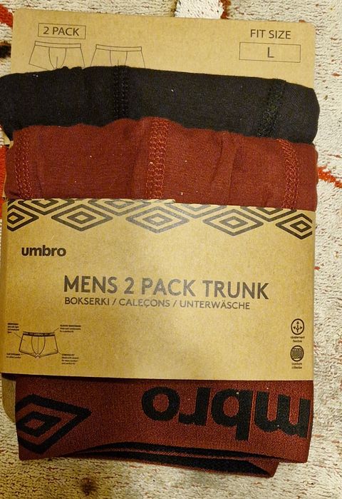 Bokserki męskie Umbro rozmiar L  2 pack nowe
