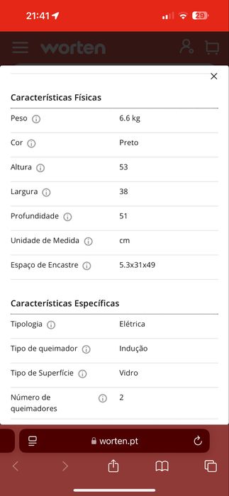 Placa de Indução SMEG DSN SIM631WLDR (Elétrica - 38 cm - Preto) (NOVO)