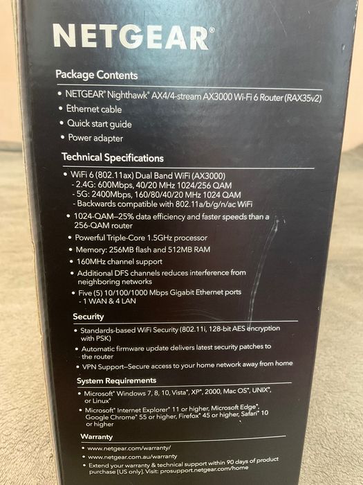 Роутер WiFi 6 маршрутизатор Netgear Nighthawk AX4 AX3000 (RAX35)