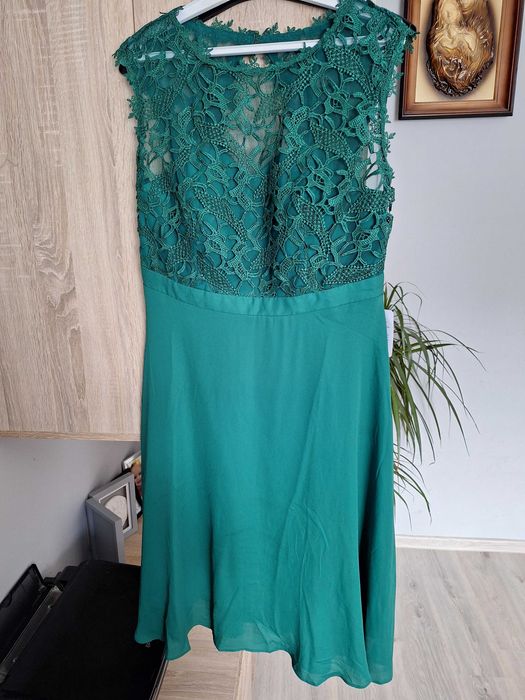 Sukienka r. 44 w kolorze butelkowej zieleni