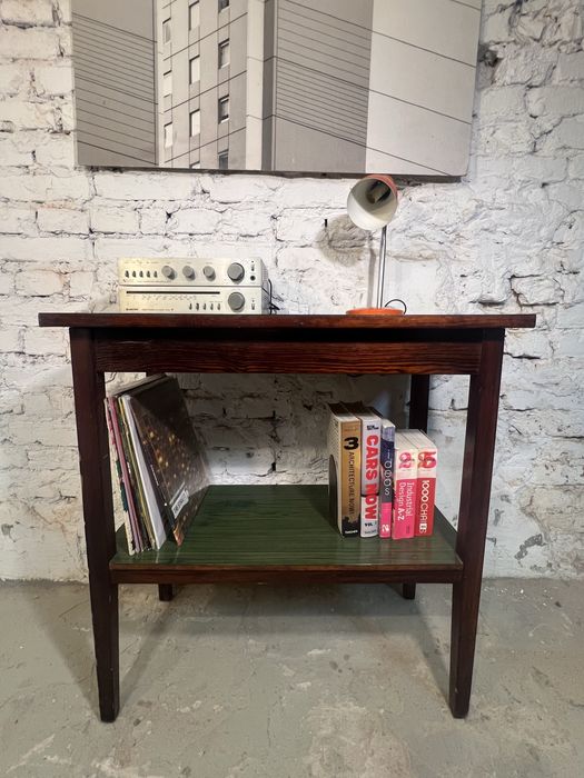 Piękny drewniany stolik pod winyle rtv prl vintage retro