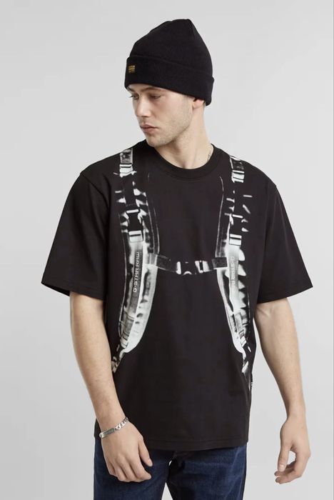 Чоловіча чорна футболка Backpack gr boxy r t G-Star RAW D25077,C784