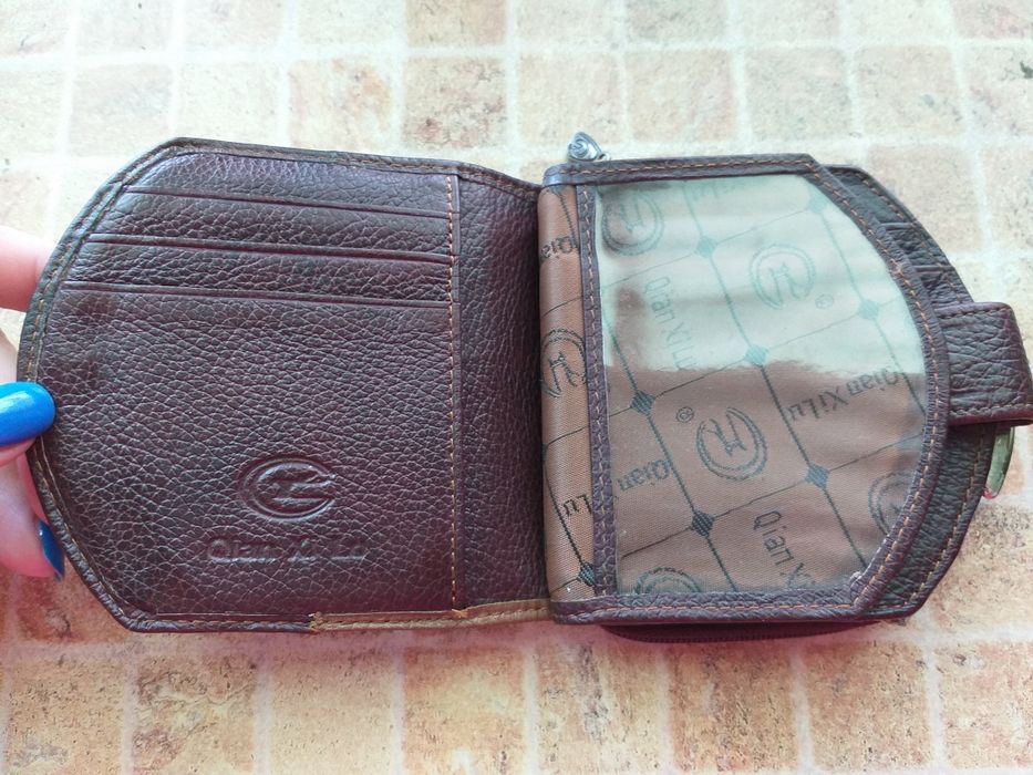 Кожаный кошелек Qian Xi Lu. Женский кошелек.