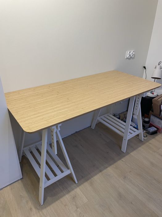 IKEA - biurko bambus anfallare/mittback 140cm stan bdb