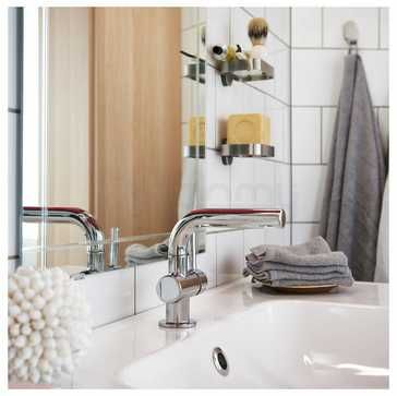 Nowa IKEA SVENSKAR Bateria Umywalkowa Chromowana Stojąca Srebrna Kran