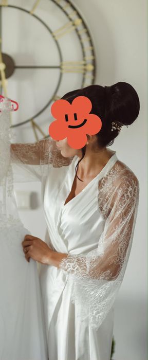 Poupée Marilyn biały szlafrok slubny koronkowy S/M