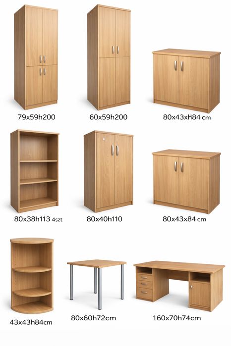 Meble  biurowe– biurka, szafy, regały | komplet / na sztuki