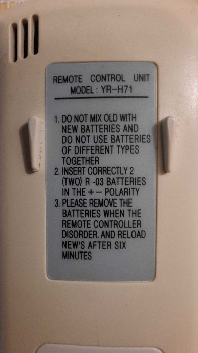 Comando para AC Haier YR-H71