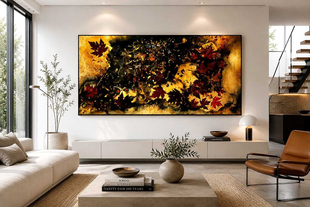 Pintura Acrílico S/Tela Abstrato com resina epoxy de José Barbosa