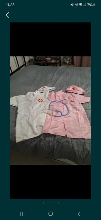 Strój lekarza + pielęgniarki  116-134 + 2 szt stetoskop