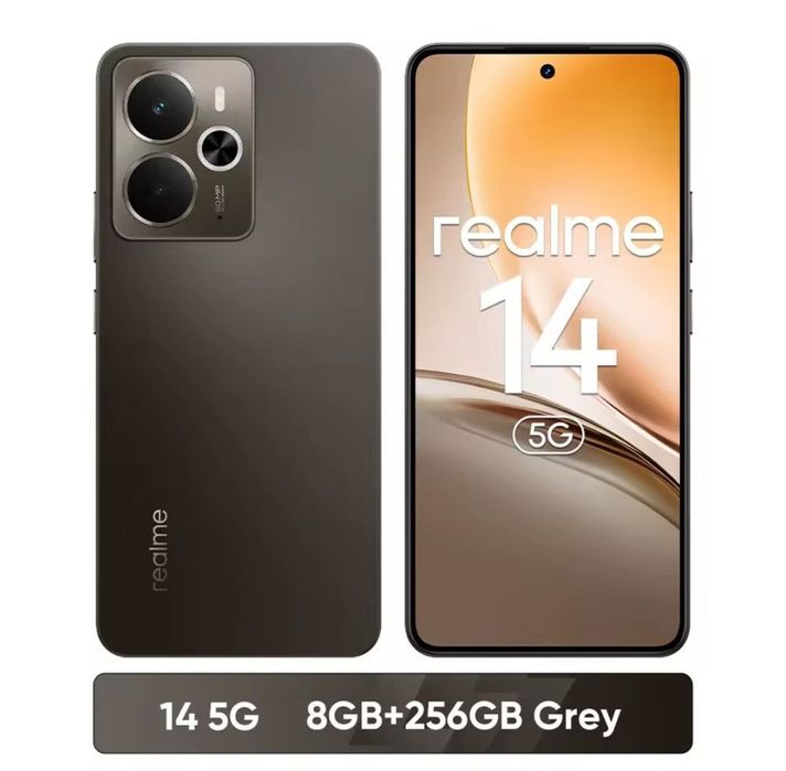 Realme 14 5G 8/256Gb Сірий (Snap6Gen4, 120Гц, 50Мп, 6000мАг, IP69,NFC)