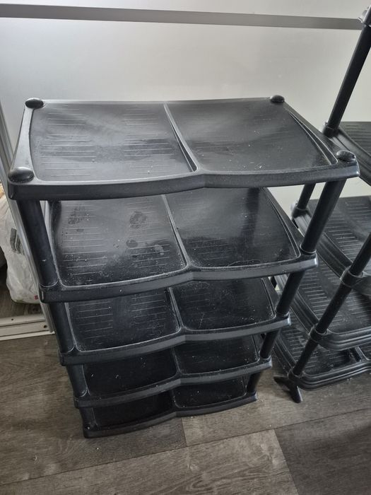 Полка стійка пластикова для взуття на 5 ярусів