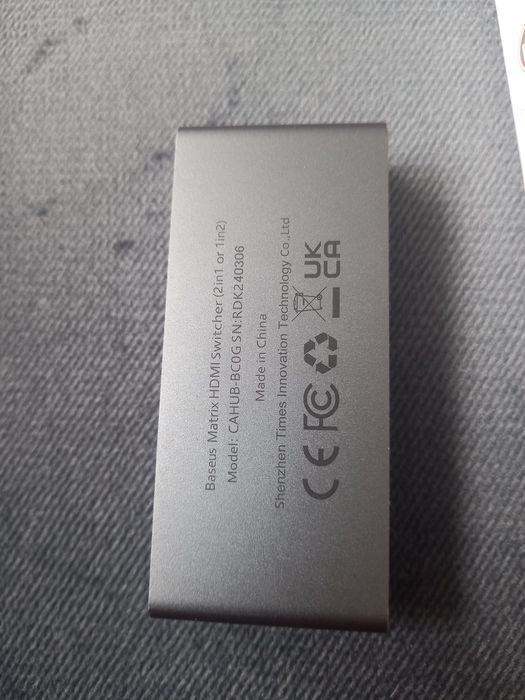 Baesus Rozdzielacz Sygnału Splitter Adapter Matrix,2xfull HDMI,4K 30Hz,Aluminium