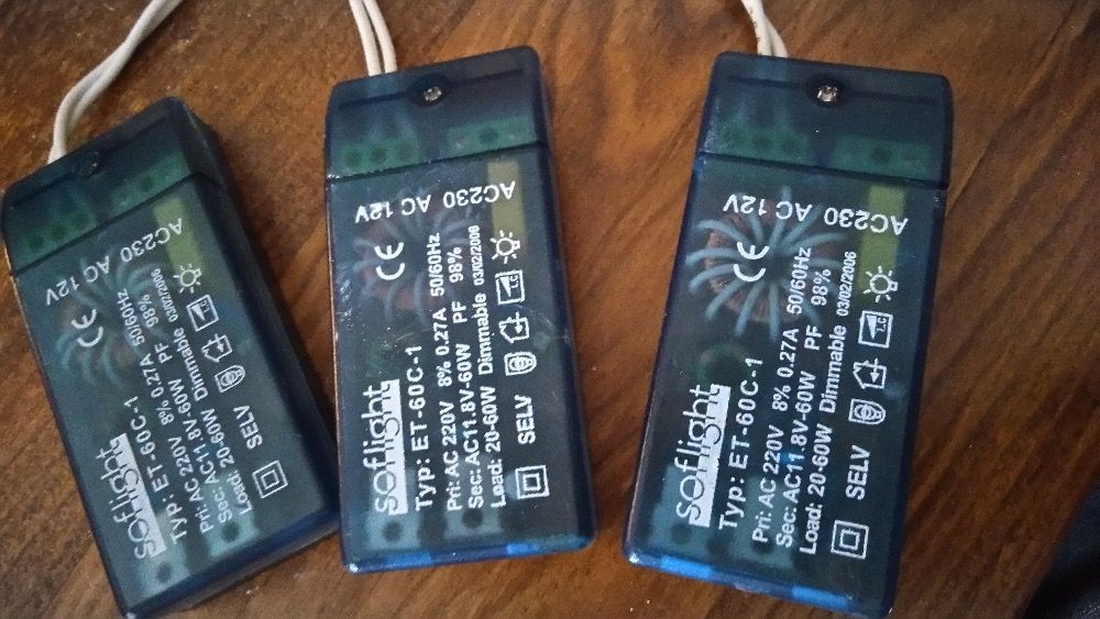 Transformadores corrente para lâmpadas encastraveis