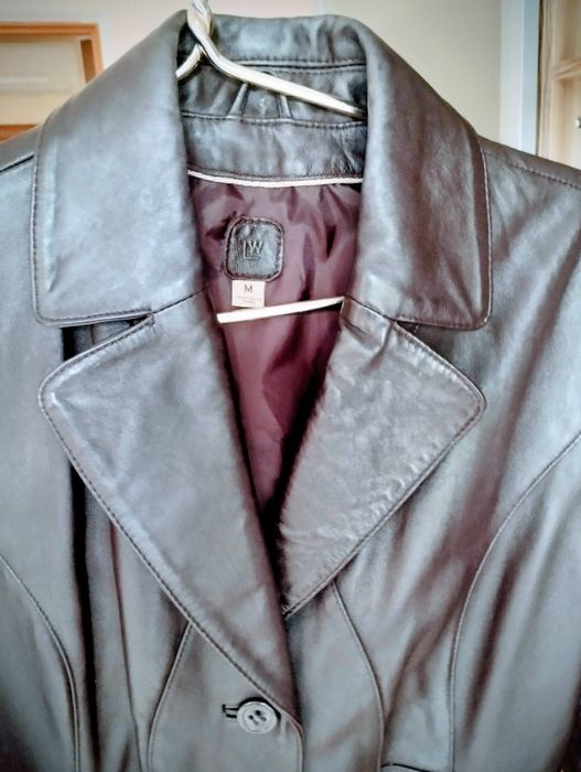 Коричневый шкіряний піджак