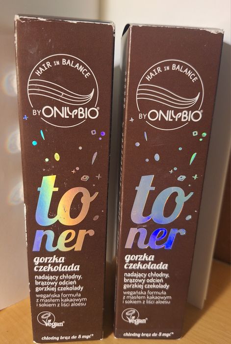 Zestaw dwóch tonerów do włosów OnlyBio gorzka czekolada