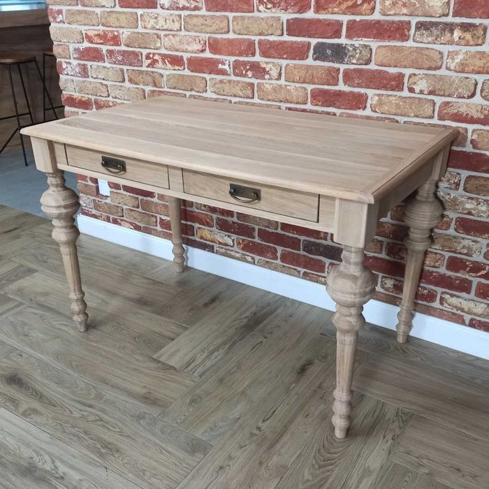 Stół biurko lity dąb toczone nogi