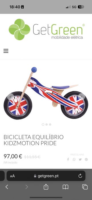 Bicicleta Equilíbrio criança