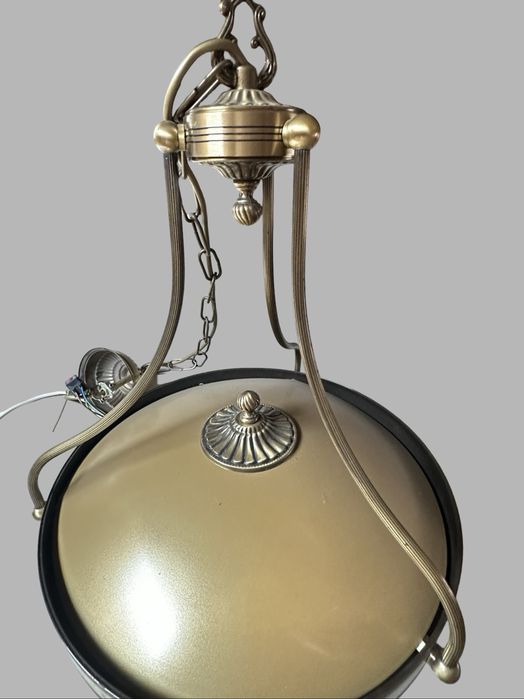 Lampa Italux styowa retro mosiaądz
