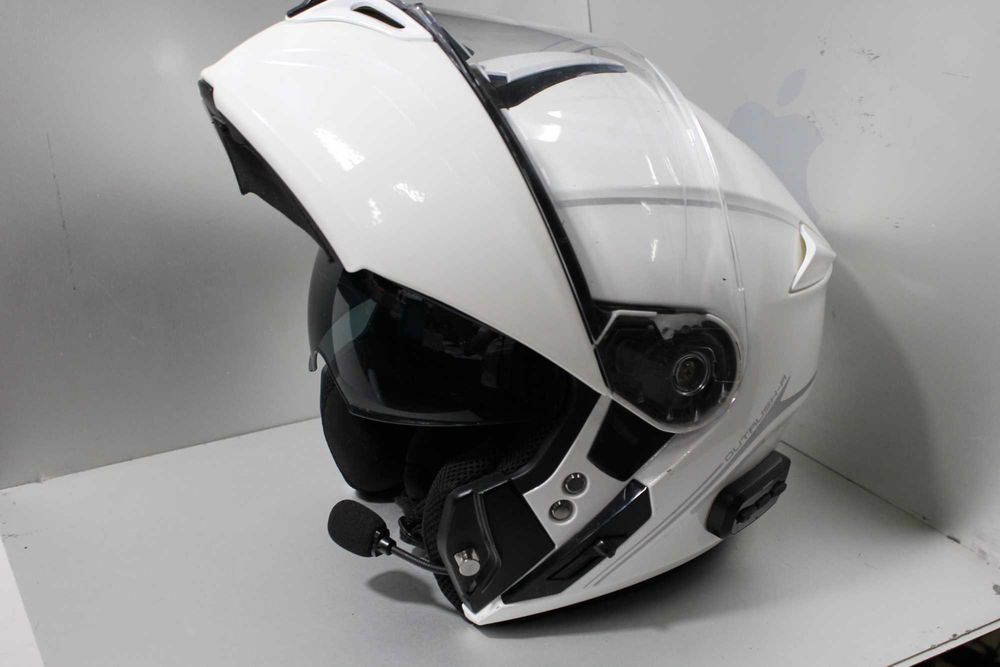 Мотошолом Білий SENA Outrush R SP85 Bluetooth XL-60см