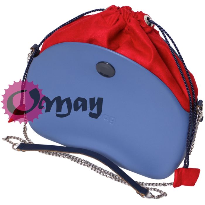 Czerwony organizer do OBAG MOON LIGHT worek eko zamsz 2 kieszenie OMAY