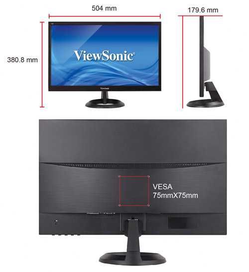 Monitor ViewSonic VA2261 22" resolução 1080p para casa e escritório