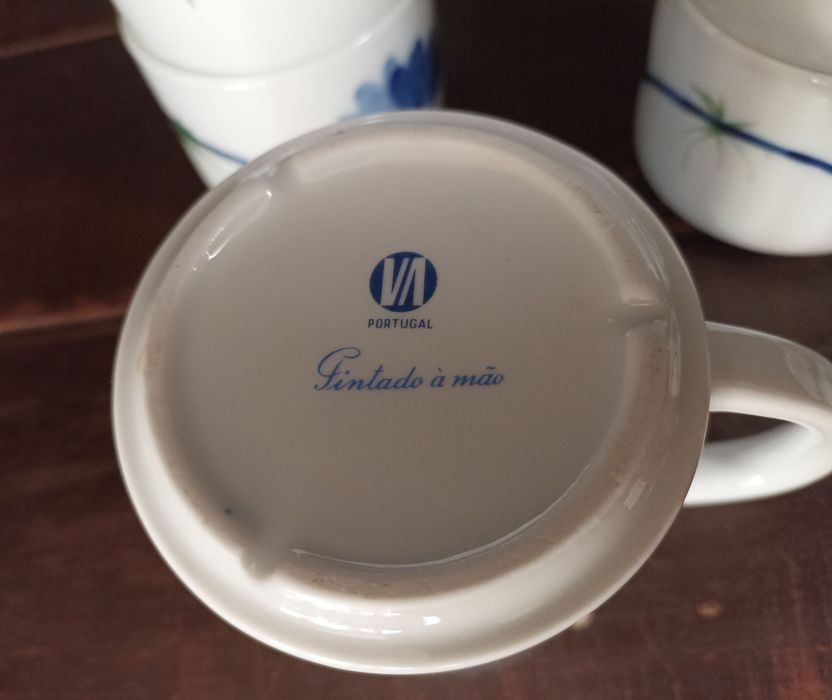 Conjunto de chá com tête-à-tête Porcelana Pintada à Mão