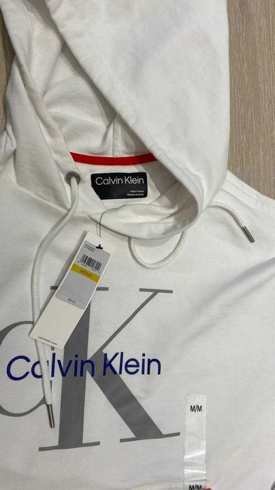 белое худи с капюшоном Calvin Klein, M