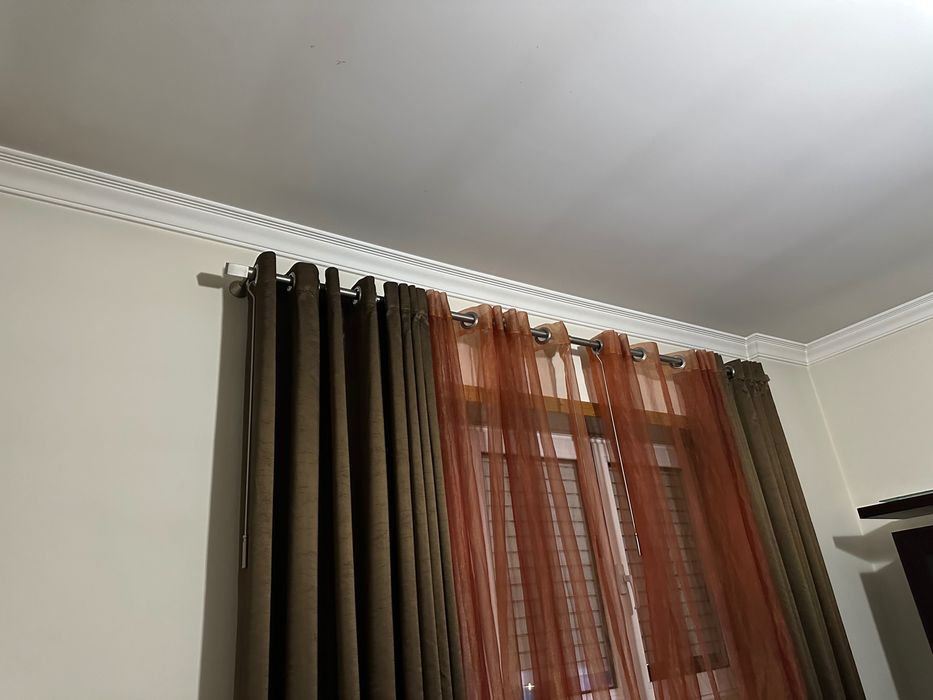 Varão inox + cortinados