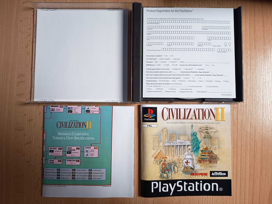 Civilization II PSX PS1 PlayStation angielska komplet z mapa rozwoju