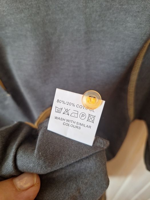 Uniform Partner koszulka polo 38 M szara żółte dodatki kołnierzyk 80 % bawełna