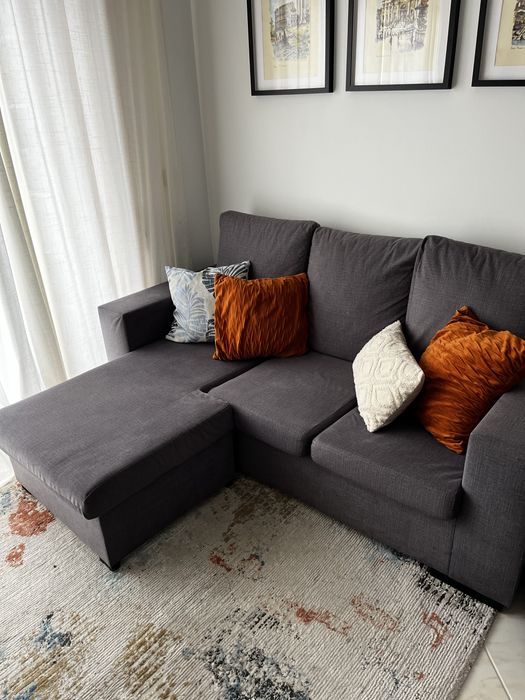 SOFÁ chaise longue cinza