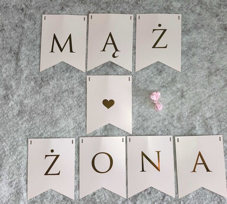 Baner ślubny Mąż Żona