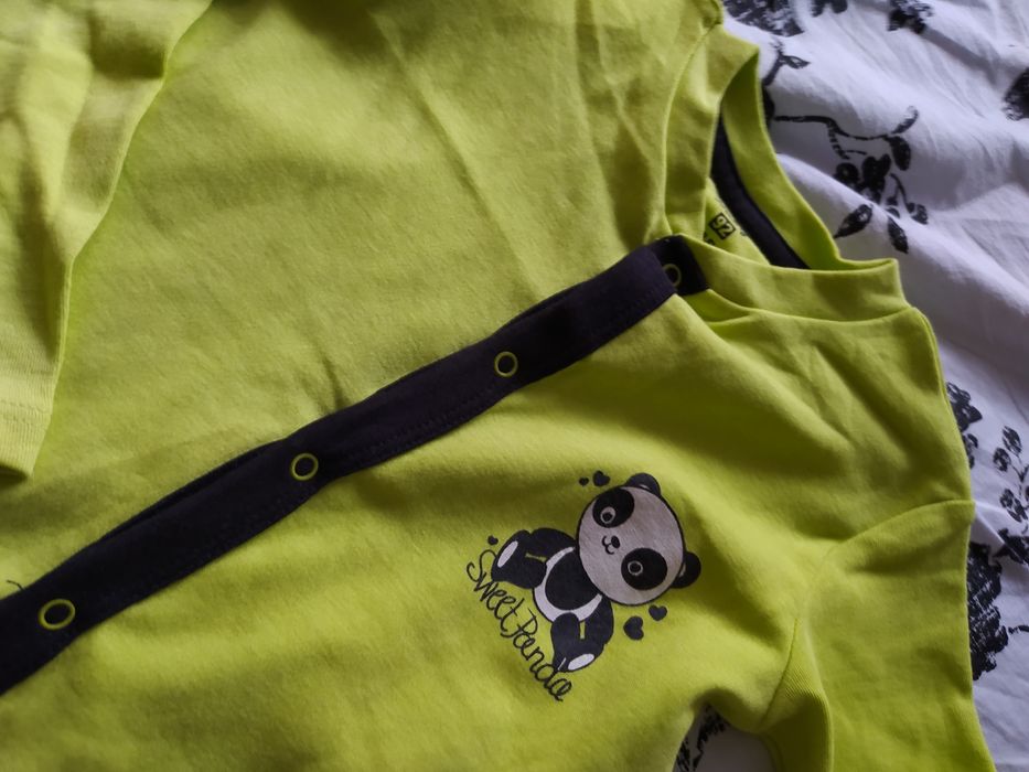Nowa limonkowa piżamka panda cool club 92