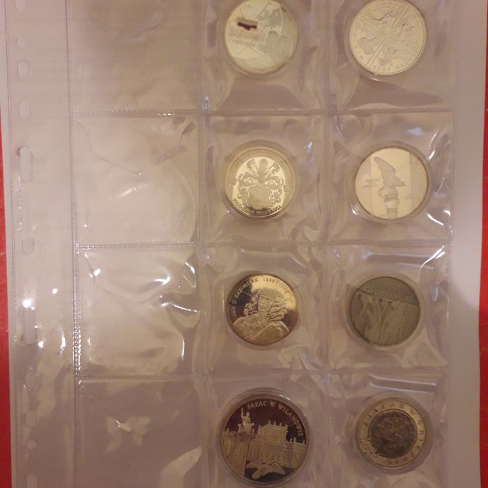 Monety kolekcjonerskie srebrne polskie od 1995 do 2003 r. (komplet)