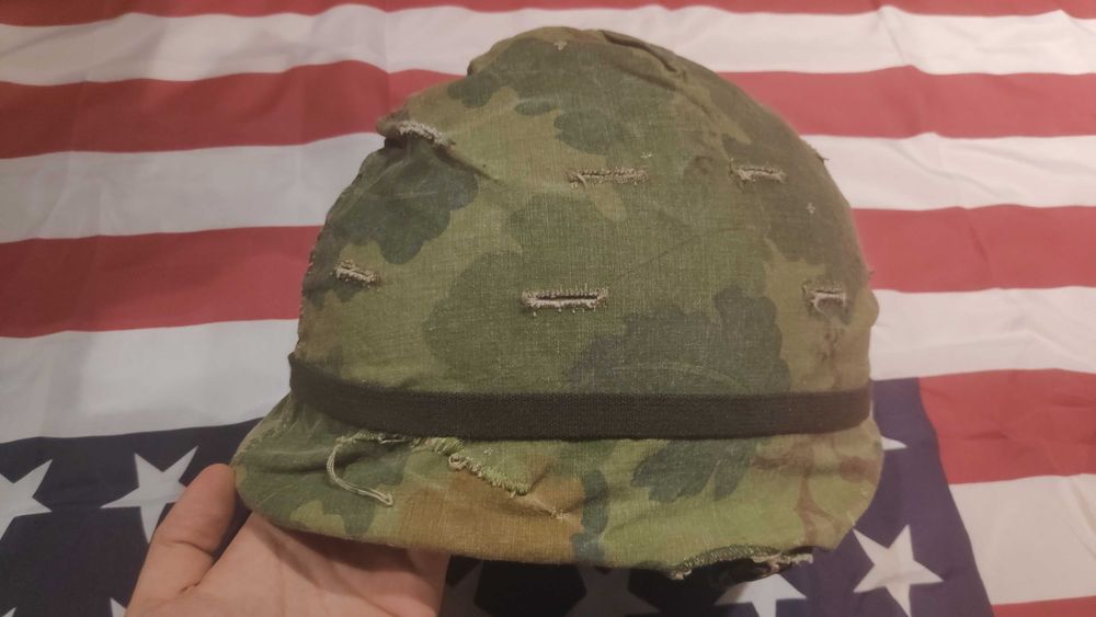Hełm M1 z pokrowcem Mitchell i linerem US Army Nam era