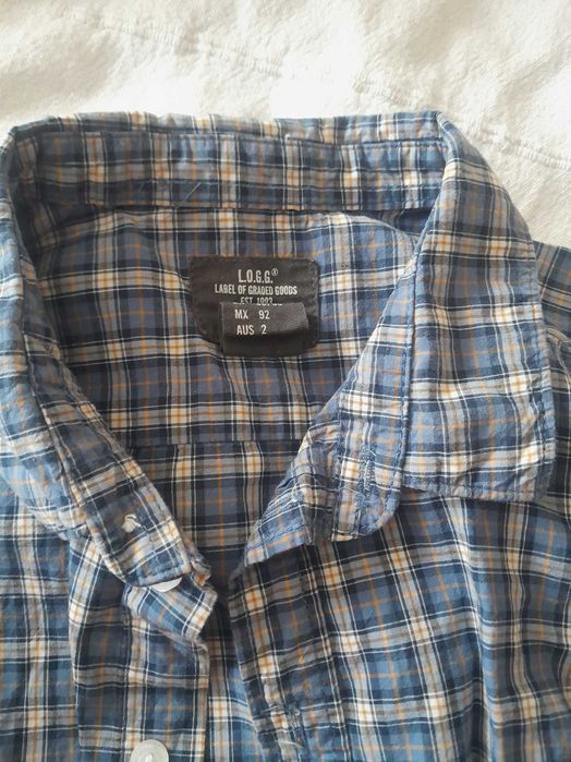 Elegancka Koszula 92, 2 szt. H&m i cool club, biała elegancka i w kratę