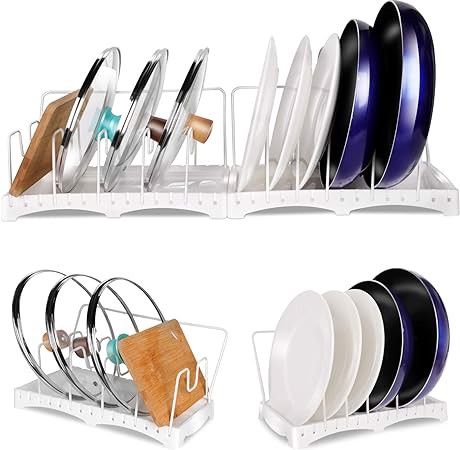 Organizer na pokrywki talerze stojak 2szt biały