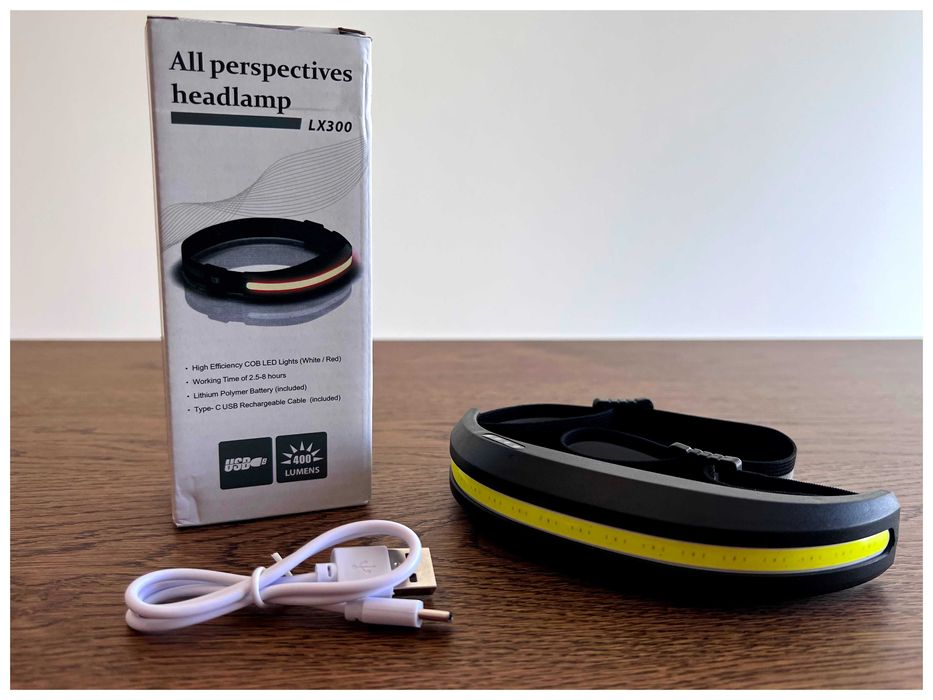 Fita Led para Cabeça - Nova - Carregamento USB